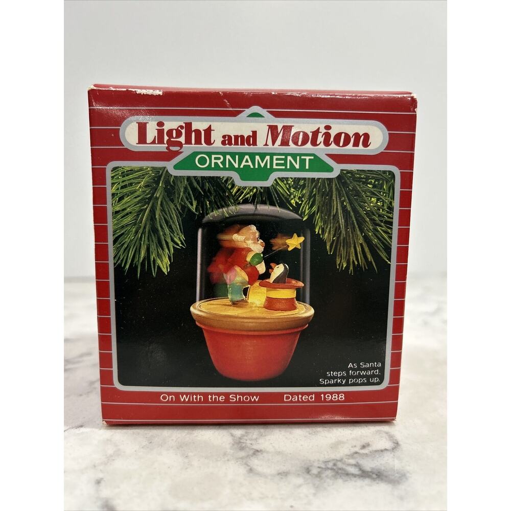Vintage Hallmark Keepsake Ornament On With The Show Light And Motion